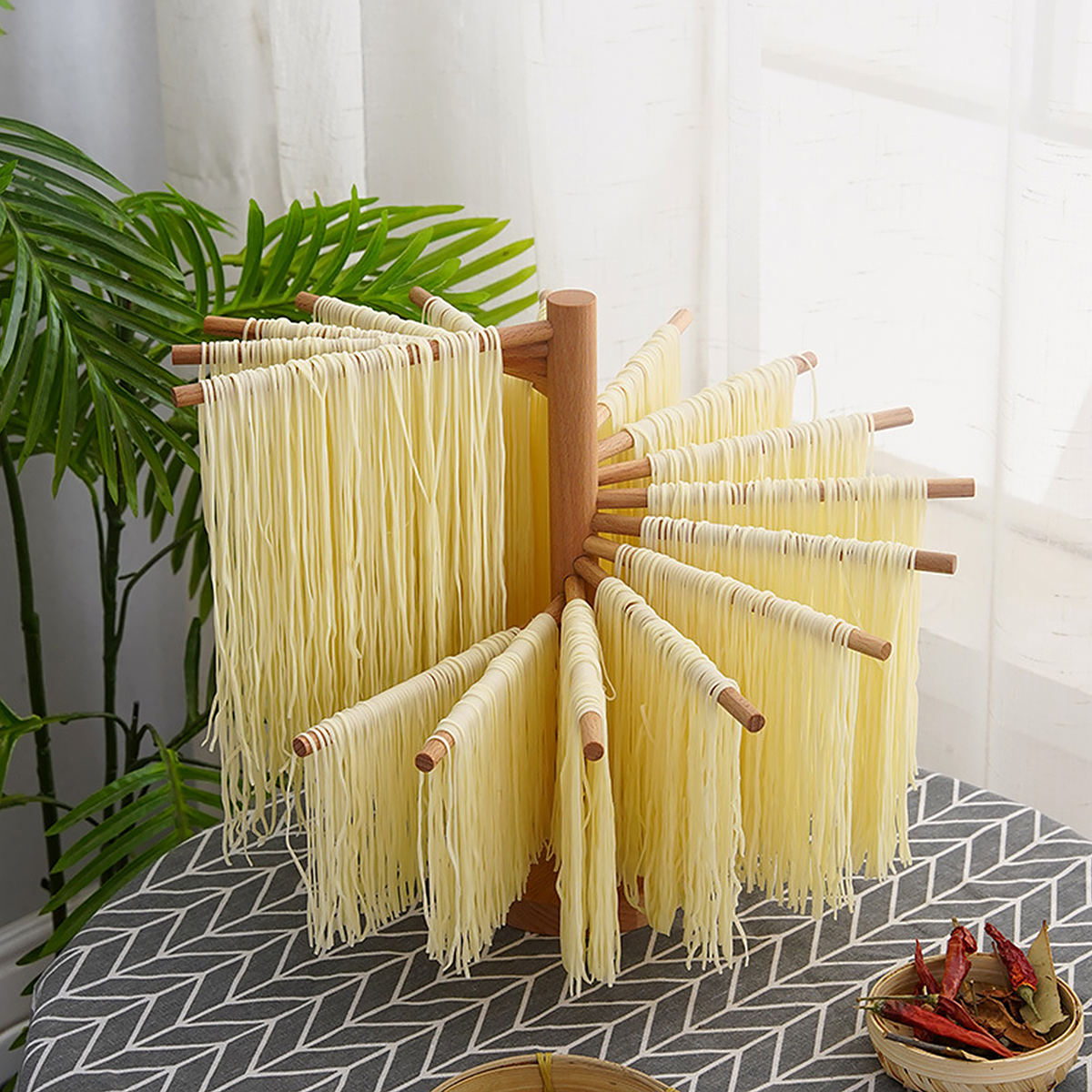 Commercial Kitchen Utensil Holder - Collapsible Pasta Drying Rack Spaghetti Dryer