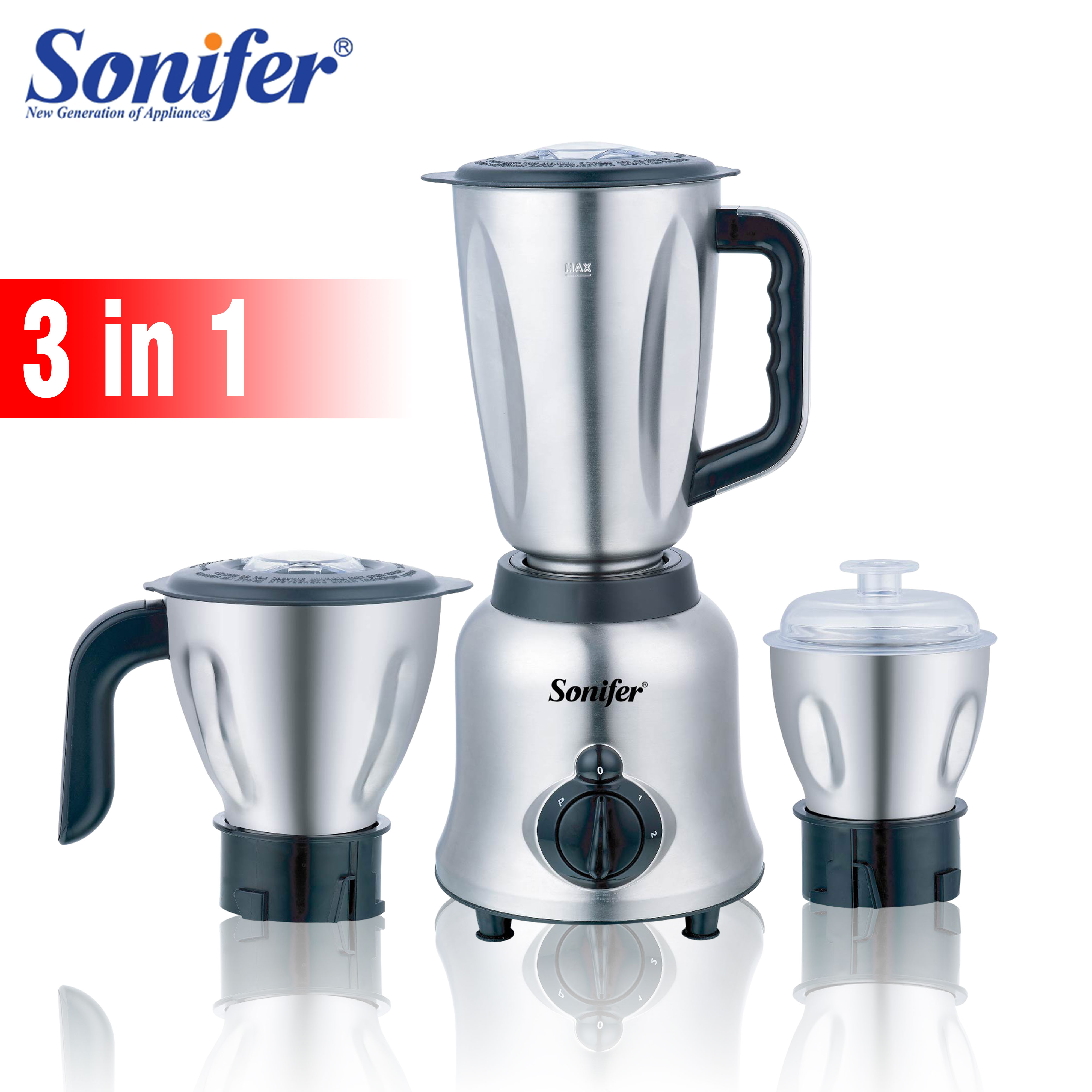 Commercial Blender Heavy Duty - 3 in 1 Blender&Meat Grinder&Juicer&Grinding Stainless