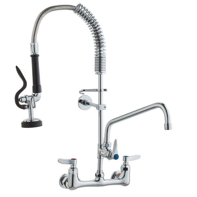 Commercial Kitchen Walls - Commercial faucet with pre-rinse spray, 63