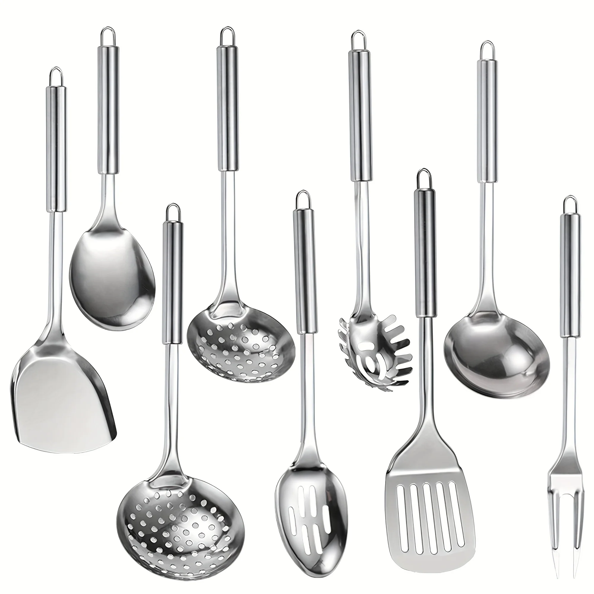 Commercial Kitchen Set - 9pcs Cooking Utensil Set, 304 Stainless