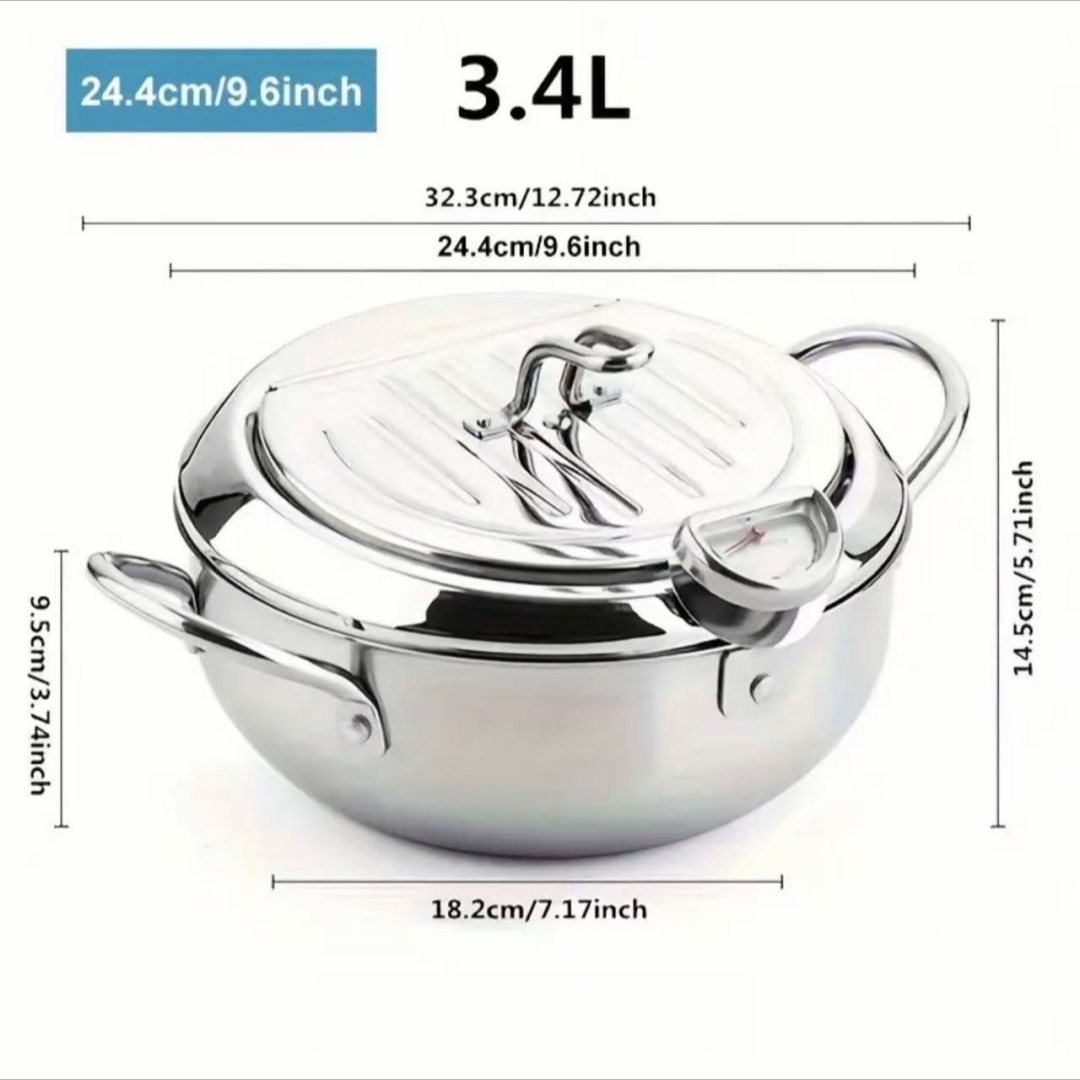Commercial Kitchen Pots And Pans - Stainless Steel Frying Pan with Lid,