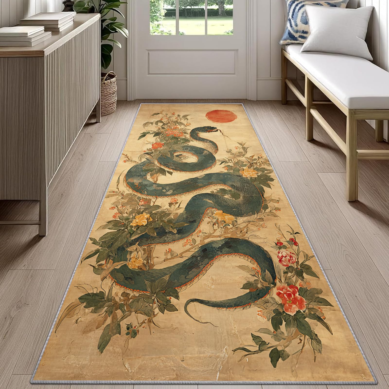Snake Print Runner Rug Black B – Commercial Kitchen Background recenzja i cena