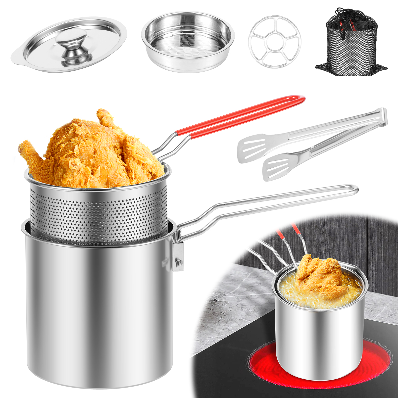 Deep Fryer Pots Stainless Stee – Commercial Kitchen Pots And Pans recenzja i cena