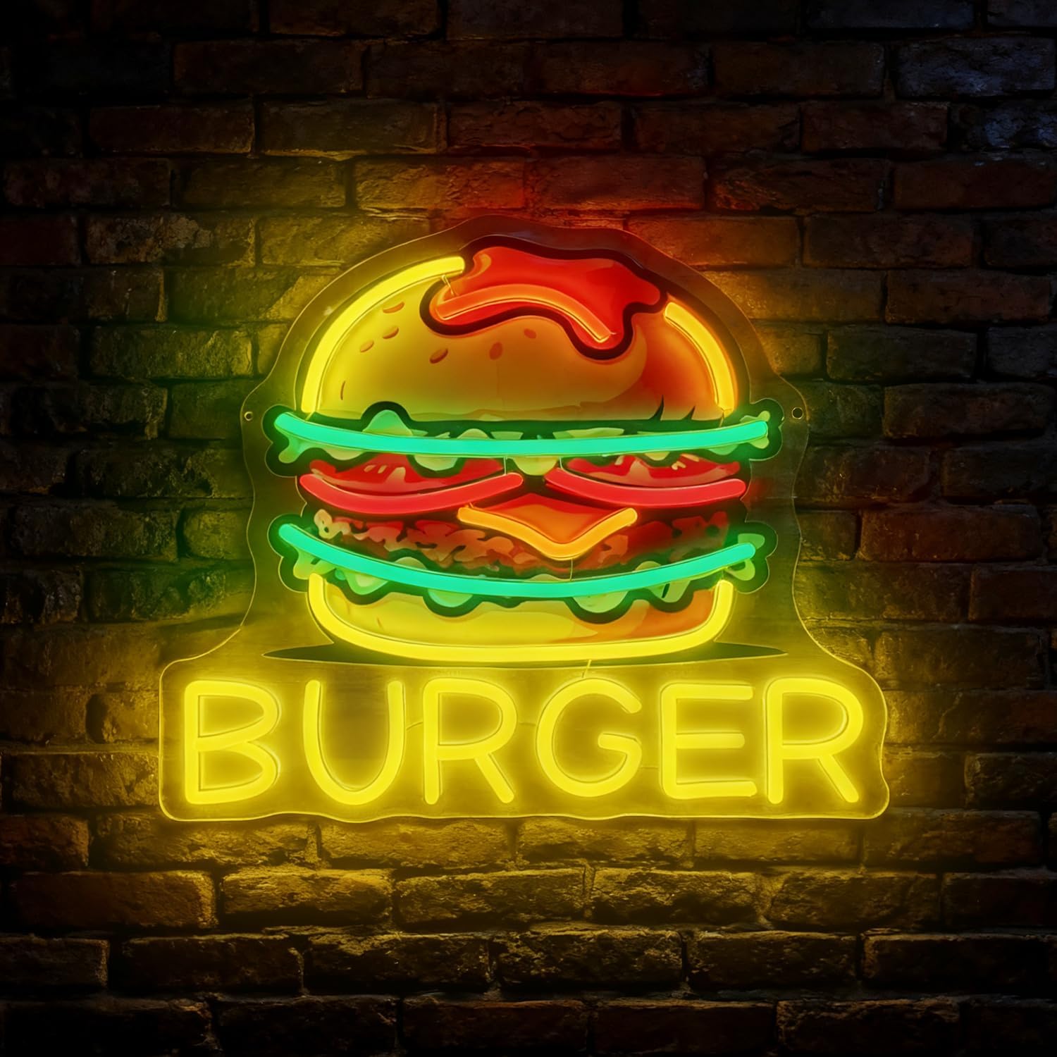 Burger Neon Sign, LED Hamburge – Commercial Kitchen Walls recenzja i cena