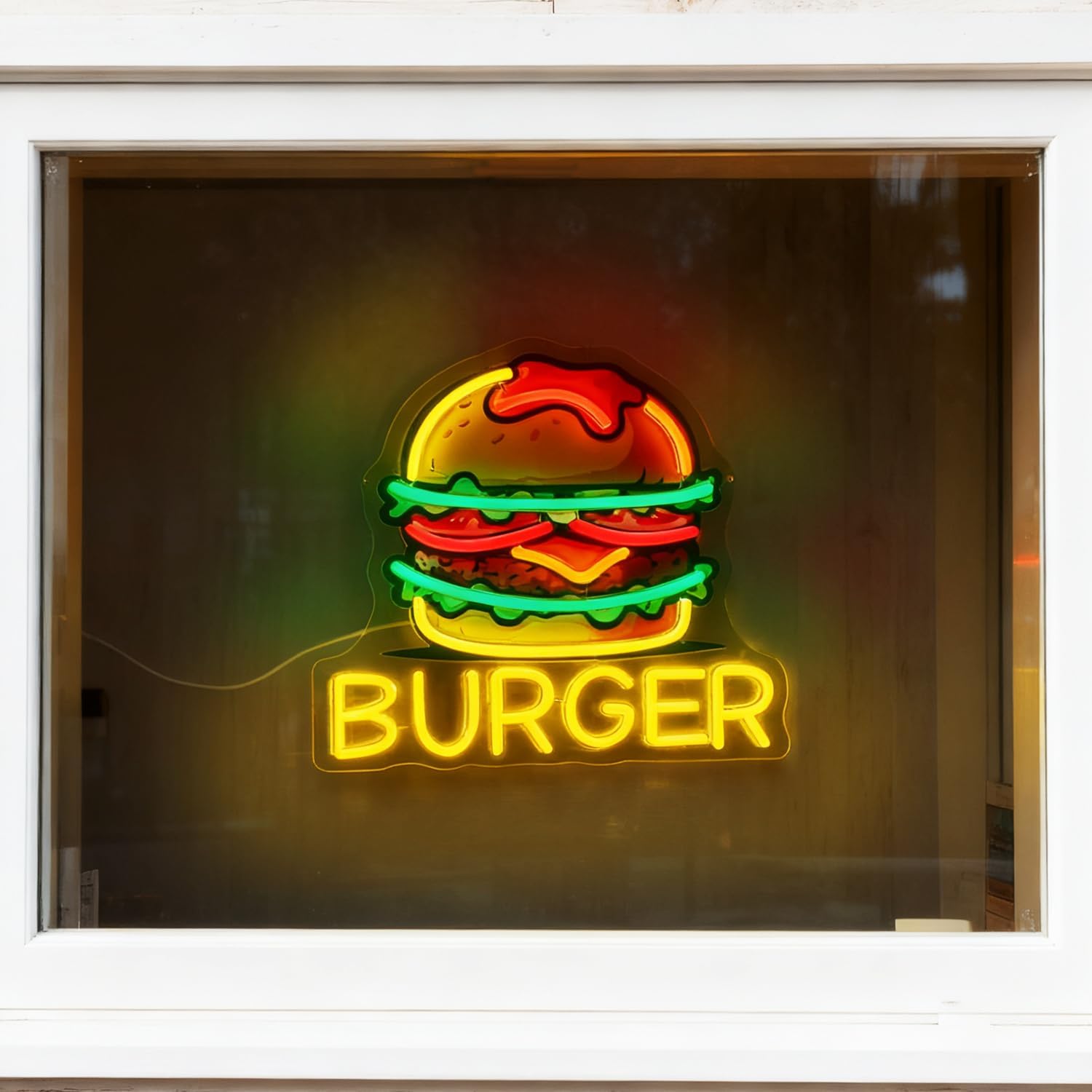Burger Neon Sign, LED Hamburge – Commercial Kitchen Walls recenzja i cena
