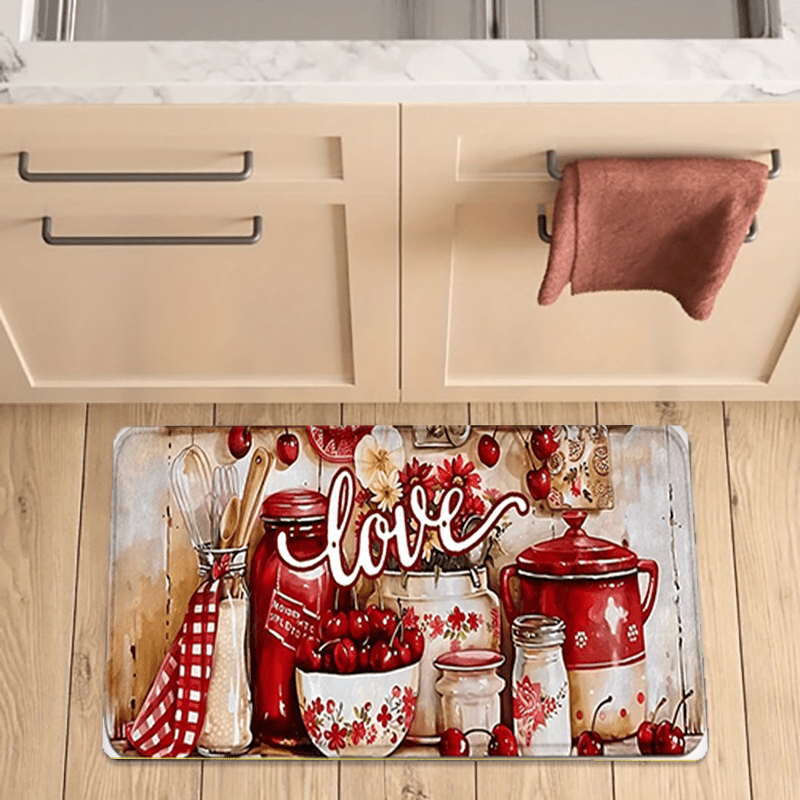 Vintage Red Love Cherry Patter – Commercial Kitchen Background recenzja i cena