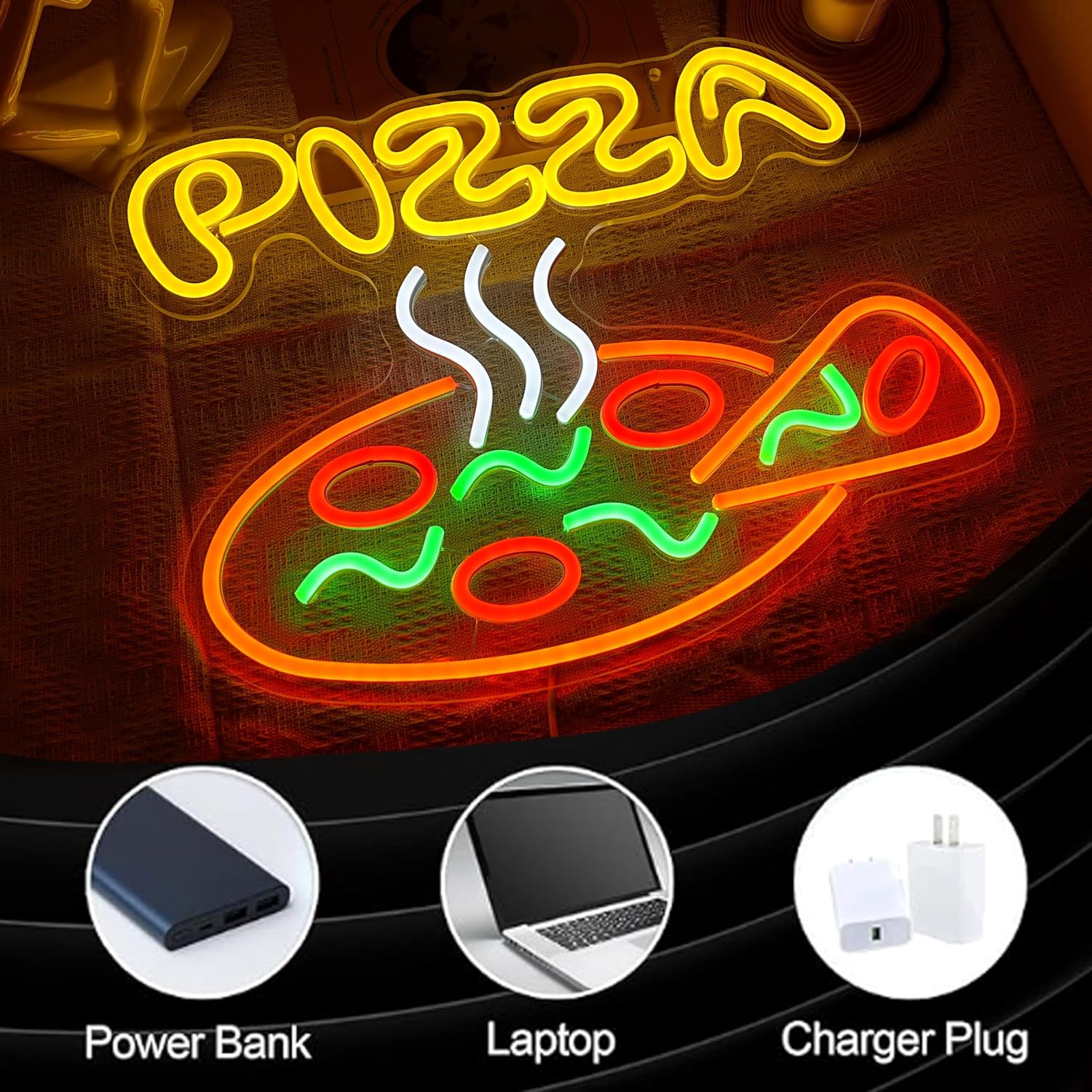 Pizza Neon Sign USB Dimmable L – Commercial Kitchen Store recenzja i cena