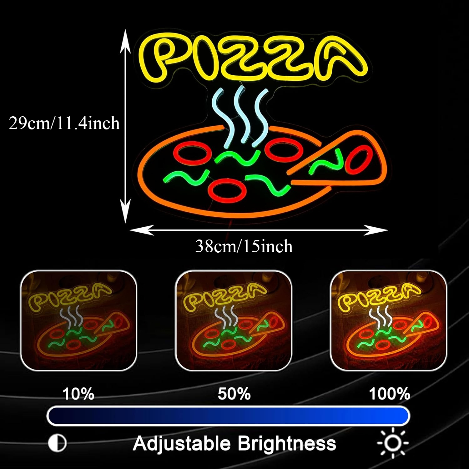 Pizza Neon Sign USB Dimmable L – Commercial Kitchen Store recenzja i cena
