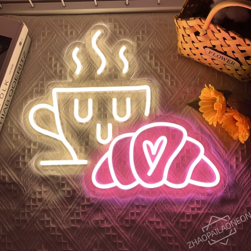 Coffee Bread Neon Sign Croissa – Commercial Kitchen Walls recenzja i cena