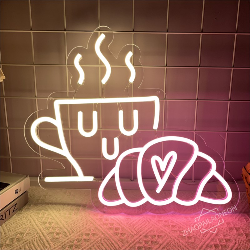 Coffee Bread Neon Sign Croissa – Commercial Kitchen Walls recenzja i cena