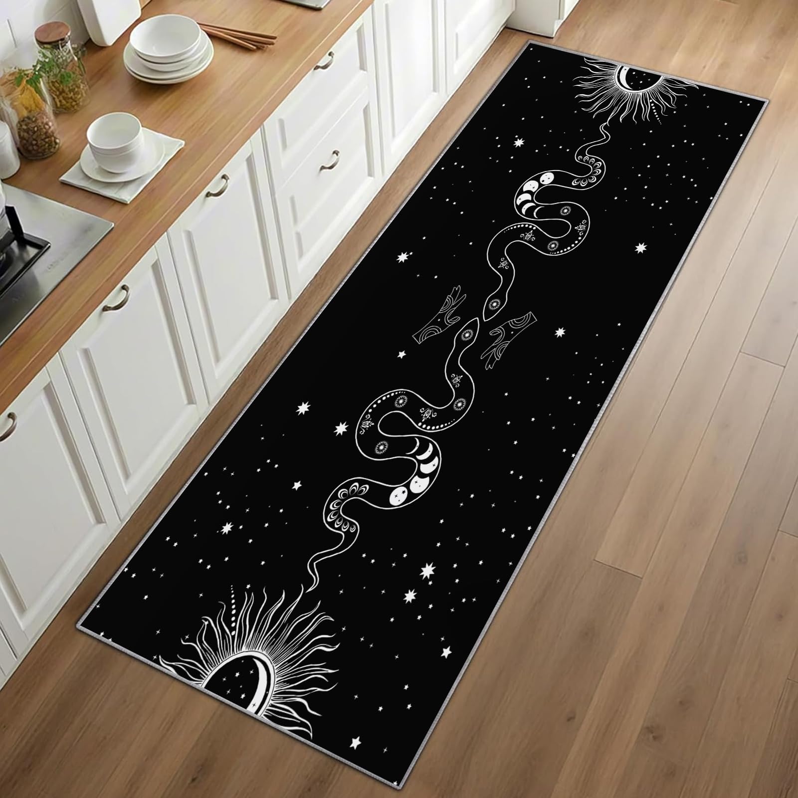 Gothic Snake Runner Rug Black  – Commercial Kitchen Background recenzja i cena