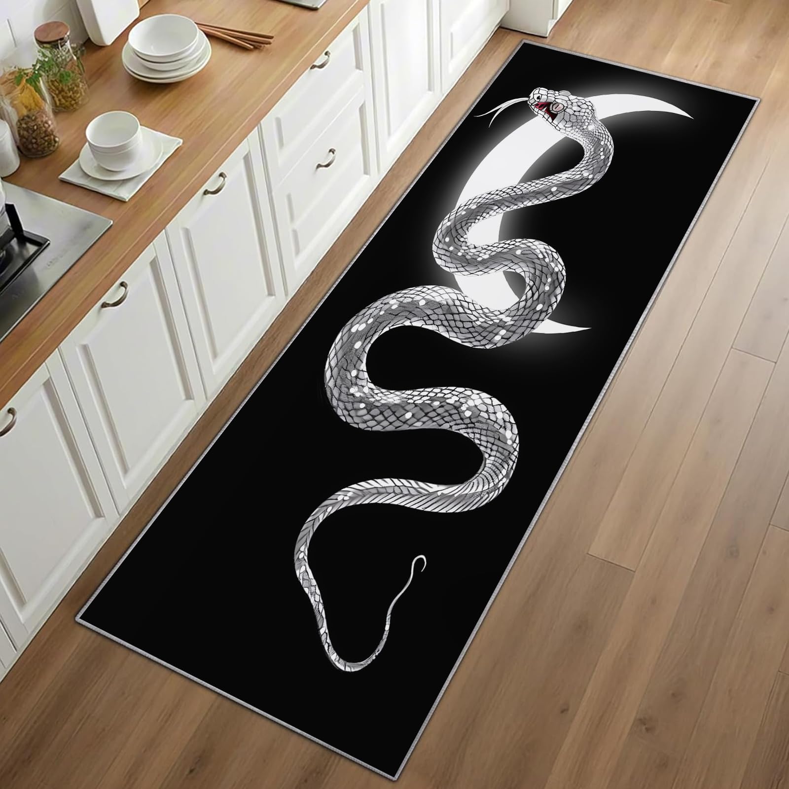 Gothic Snake Runner Rug Black  – Commercial Kitchen Background recenzja i cena