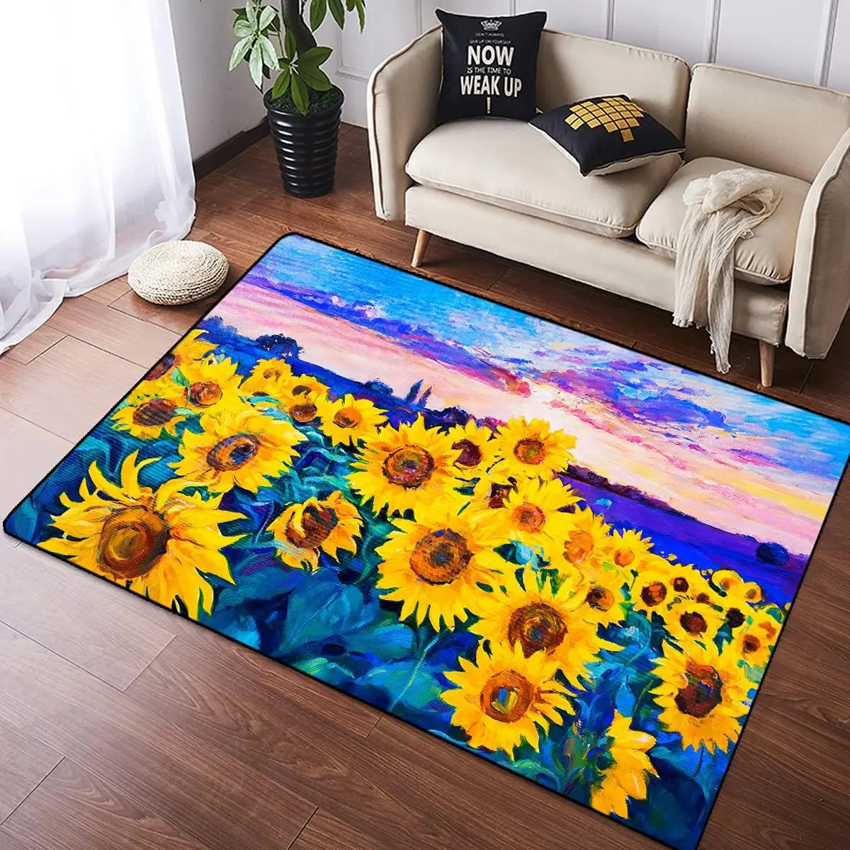 Yellow Sunflowers Flower on Bl – Commercial Kitchen Background recenzja i cena