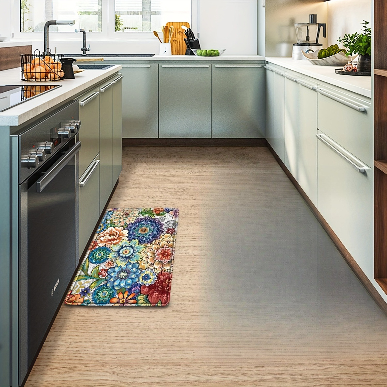 Vintage Floral Pattern Kitchen – Commercial Kitchen Background recenzja i cena
