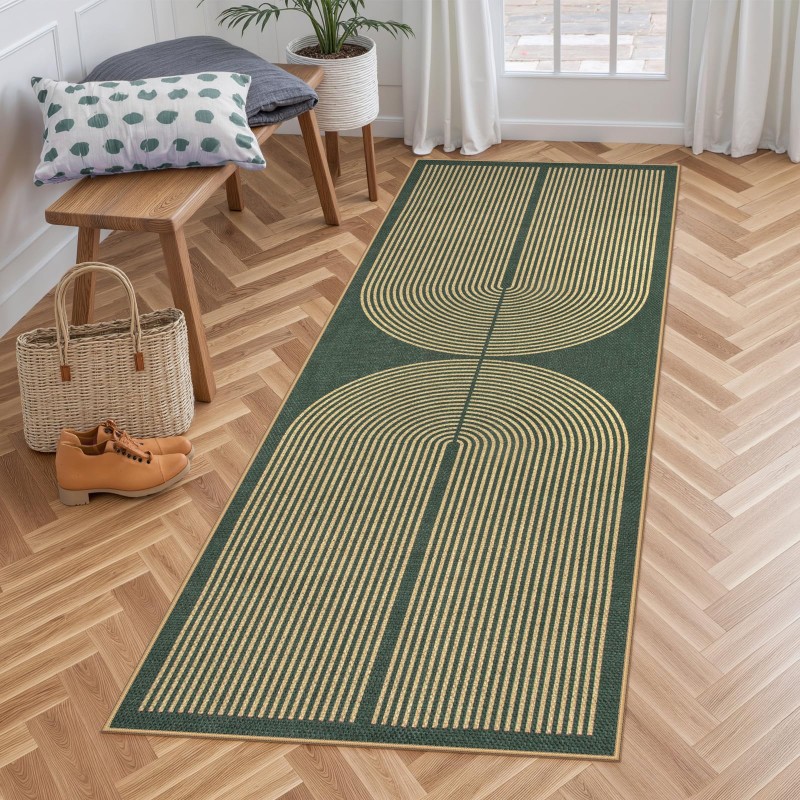 Art Deco Runner Rug Green Back – Commercial Kitchen Background recenzja i cena