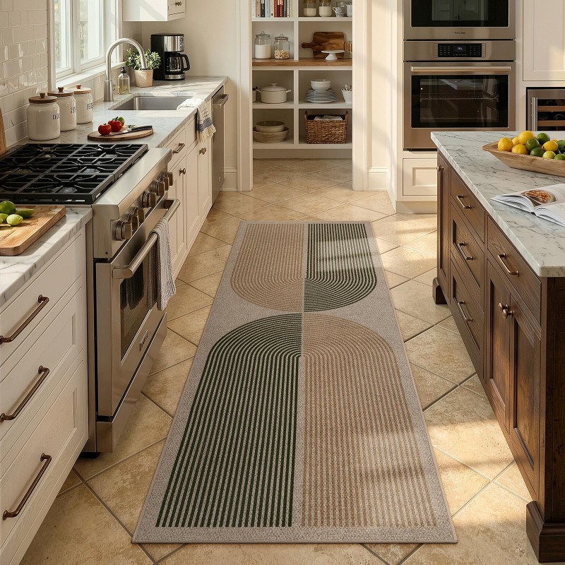 Art Deco Runner Rug Green Back – Commercial Kitchen Background recenzja i cena