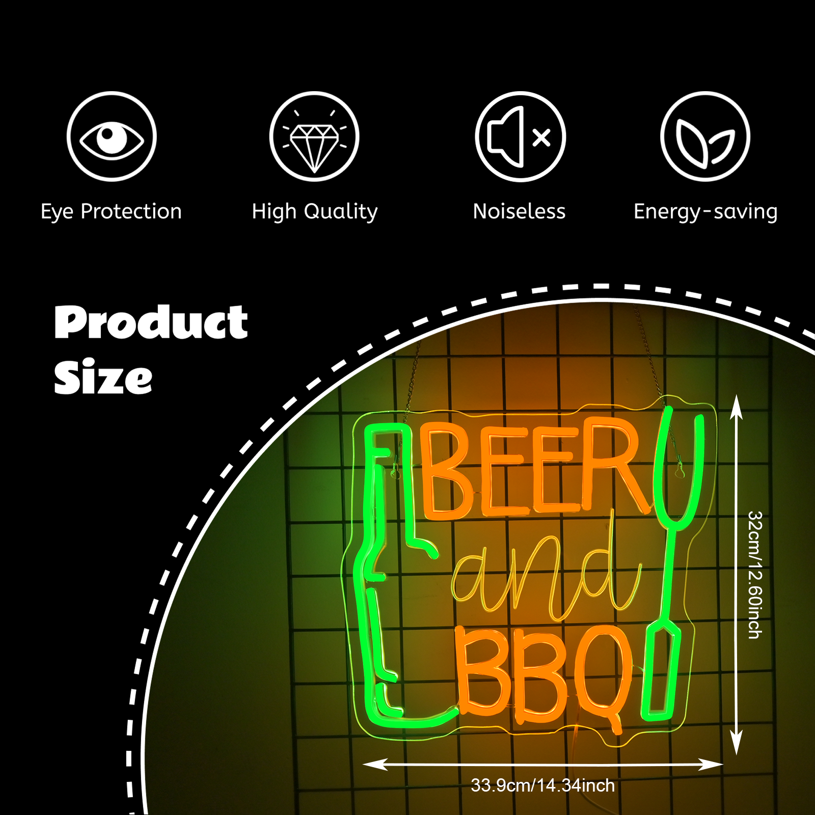 Beer and BBQ Neon Sign Dimmabl – Commercial Kitchen Walls recenzja i cena