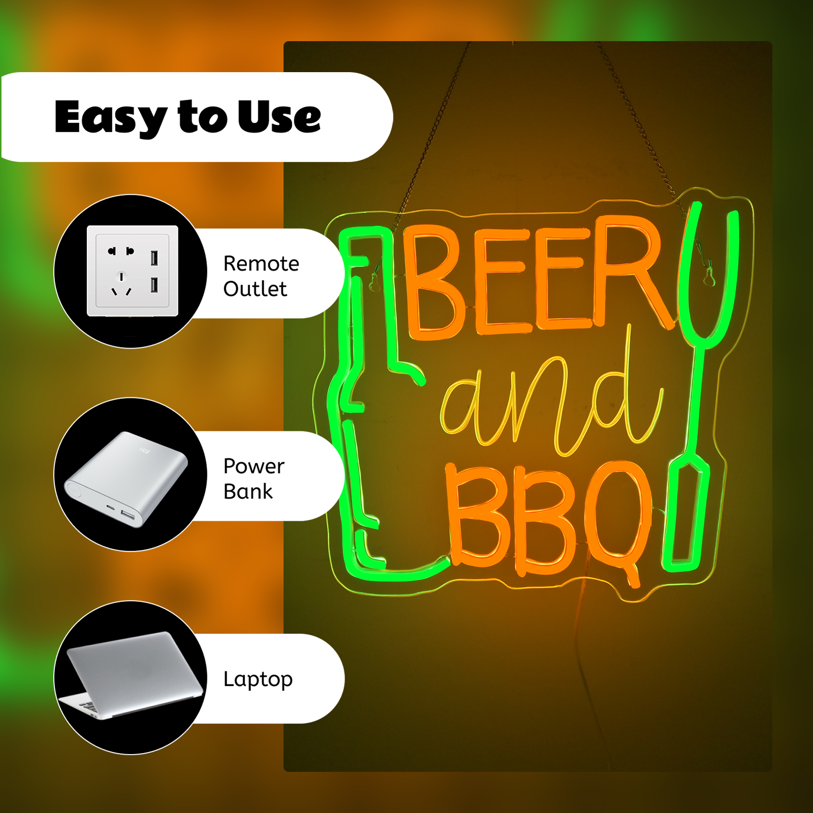 Beer and BBQ Neon Sign Dimmabl – Commercial Kitchen Walls recenzja i cena