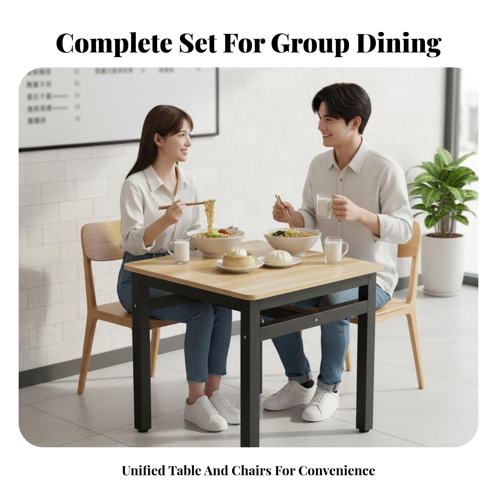 Square Table with 4 Chairs Eas – Commercial Kitchen Set recenzja i cena