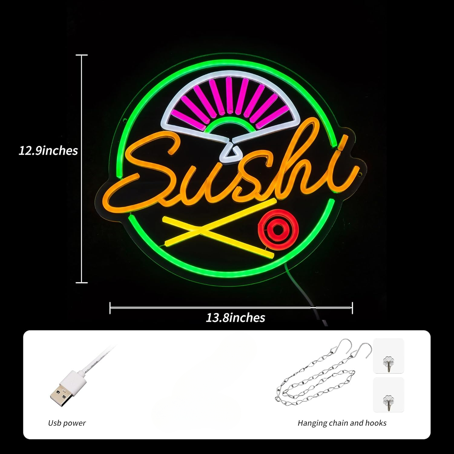 Sushi Neon Sign for Wall Decor – Commercial Kitchen Walls recenzja i cena