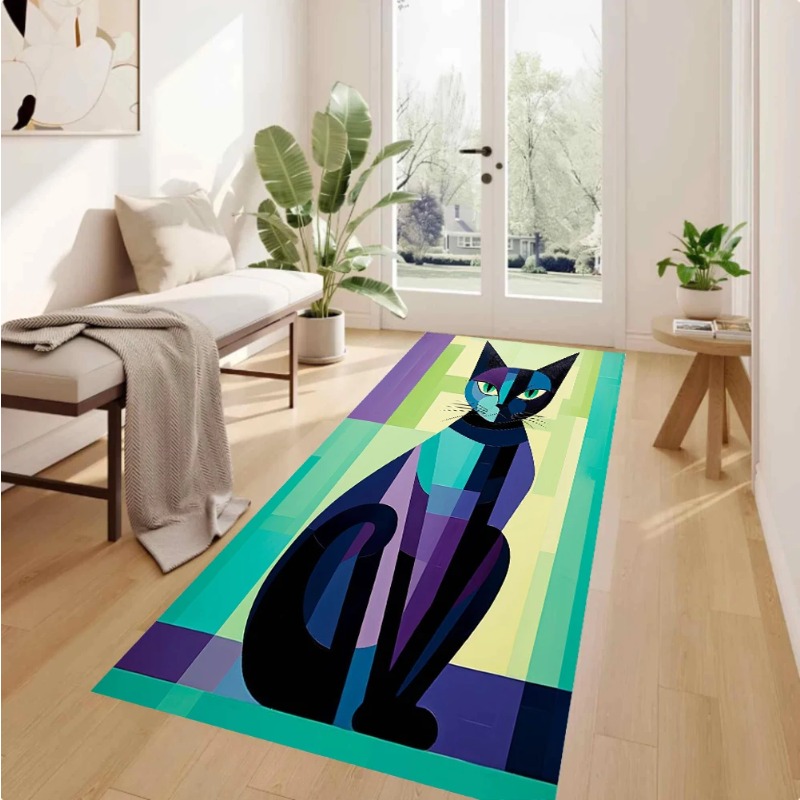 Retro Color Block Red Cat Flor – Commercial Kitchen Background recenzja i cena