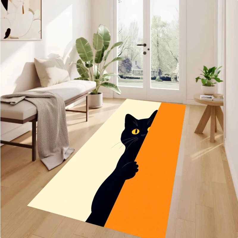 Retro Color Block Red Cat Flor – Commercial Kitchen Background recenzja i cena