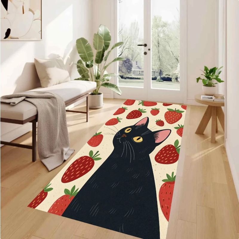 Retro Color Block Red Cat Flor – Commercial Kitchen Background recenzja i cena