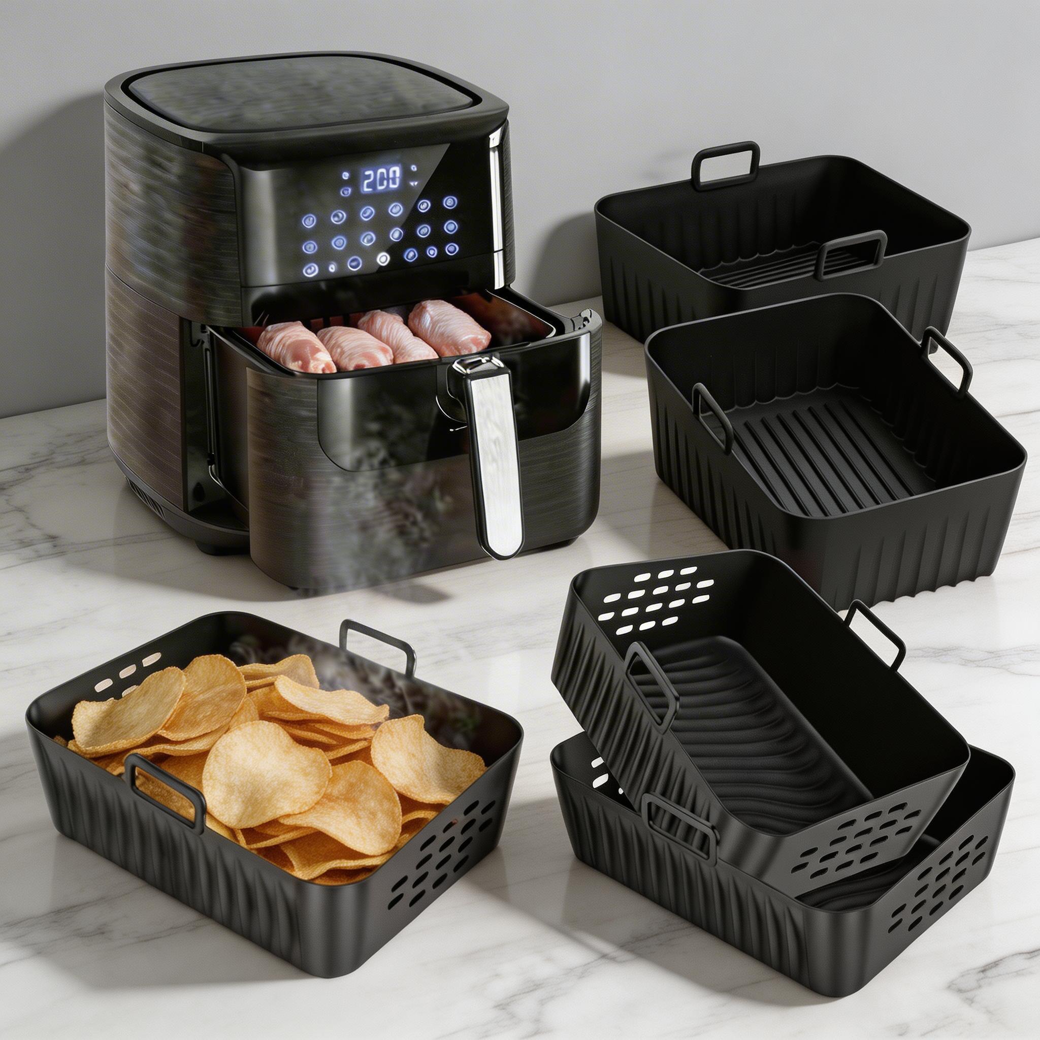2Pcs Air Fryer Silicone Liners – Commercial Kitchen Pots And Pans recenzja i cena