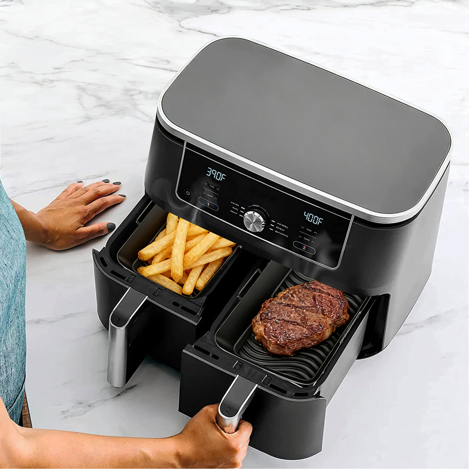 2Pcs Air Fryer Silicone Liners – Commercial Kitchen Pots And Pans recenzja i cena