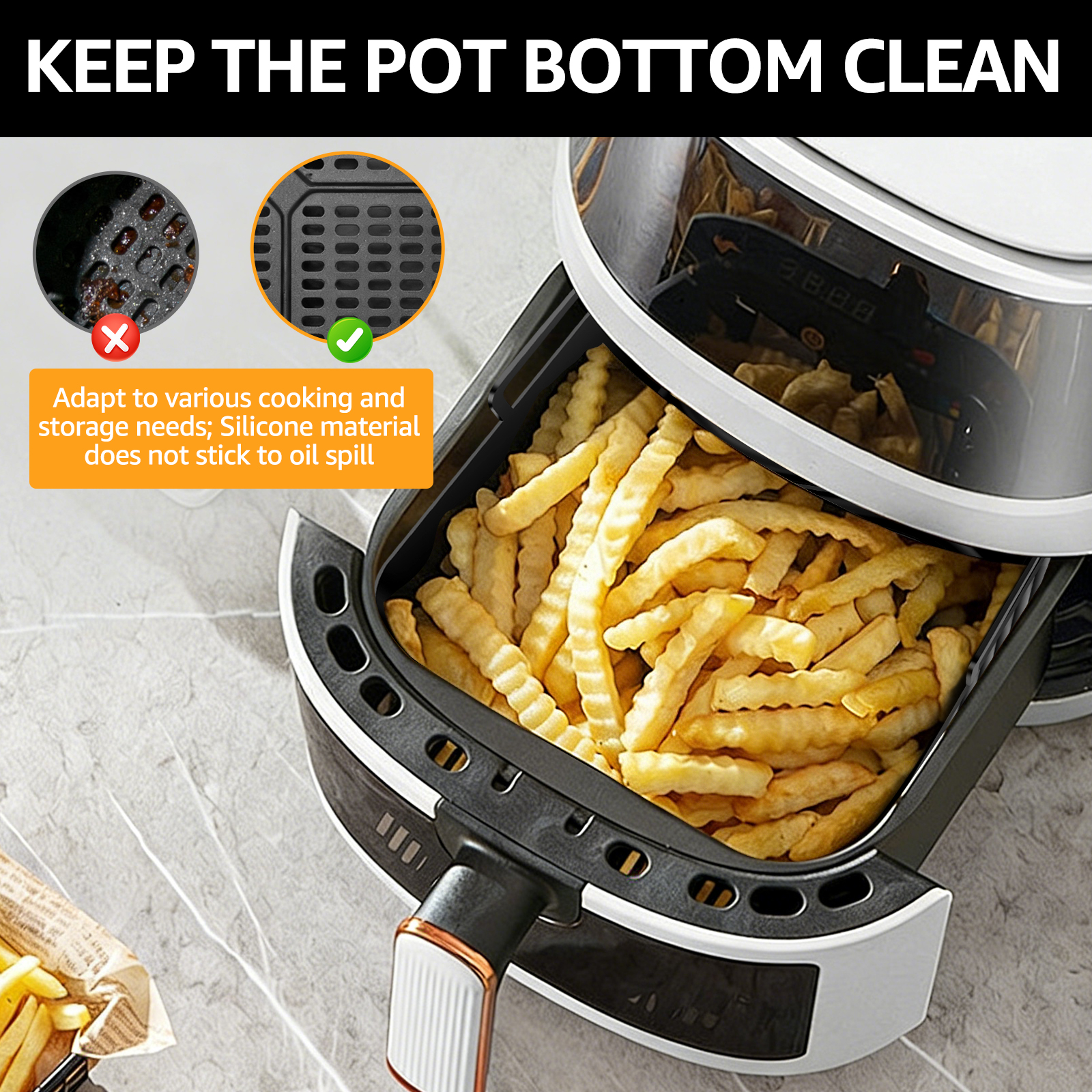 2Pcs Air Fryer Silicone Liners – Commercial Kitchen Pots And Pans recenzja i cena