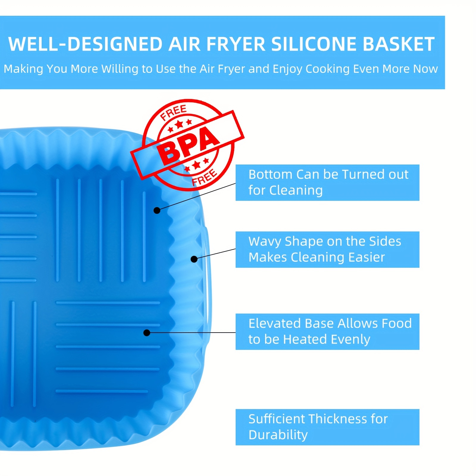 1 square silicone air fryer li – Commercial Kitchen Pots And Pans recenzja i cena