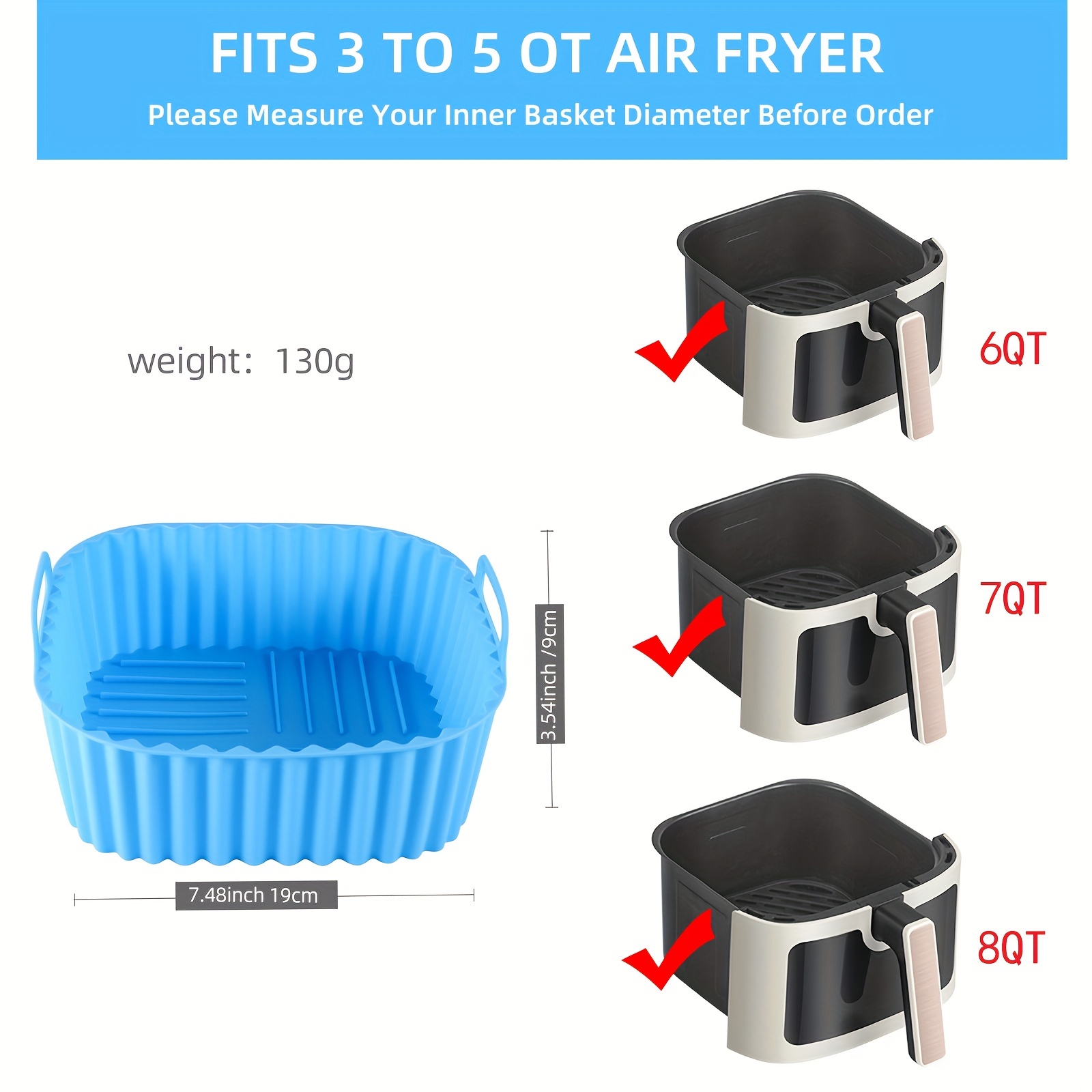 1 square silicone air fryer li – Commercial Kitchen Pots And Pans recenzja i cena
