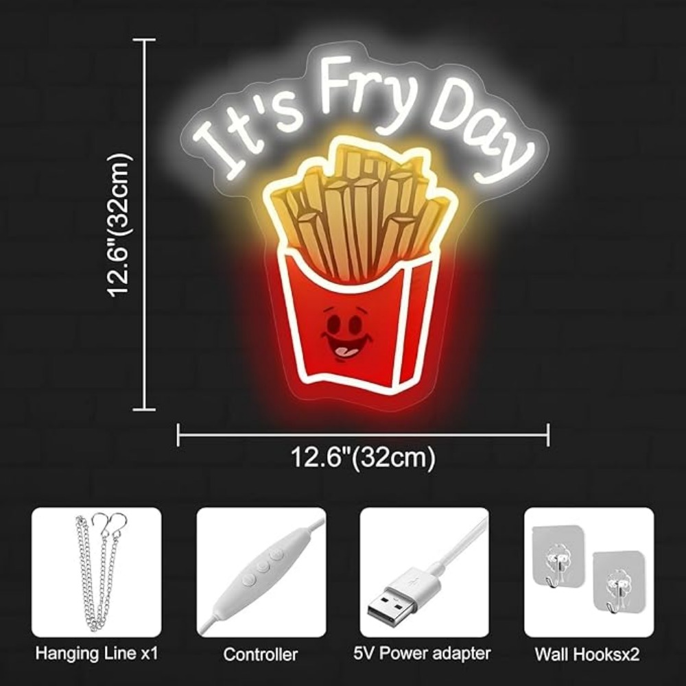 French Fries Neon Light,It's F – Commercial Kitchen Walls recenzja i cena