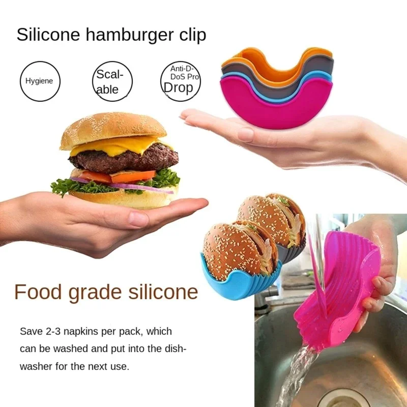 1/4pcs Silicone Burger Tray Re – Commercial Kitchen Utensil Holder recenzja i cena