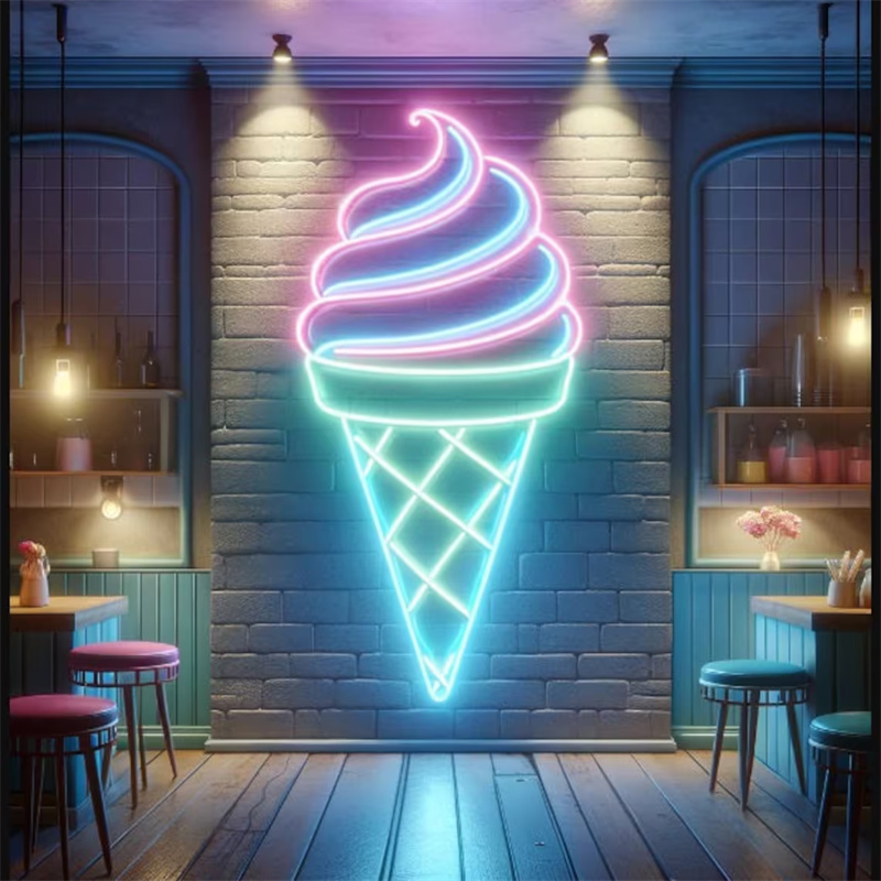 Ice Cream LED Neon Light | Wal – Commercial Kitchen Walls recenzja i cena