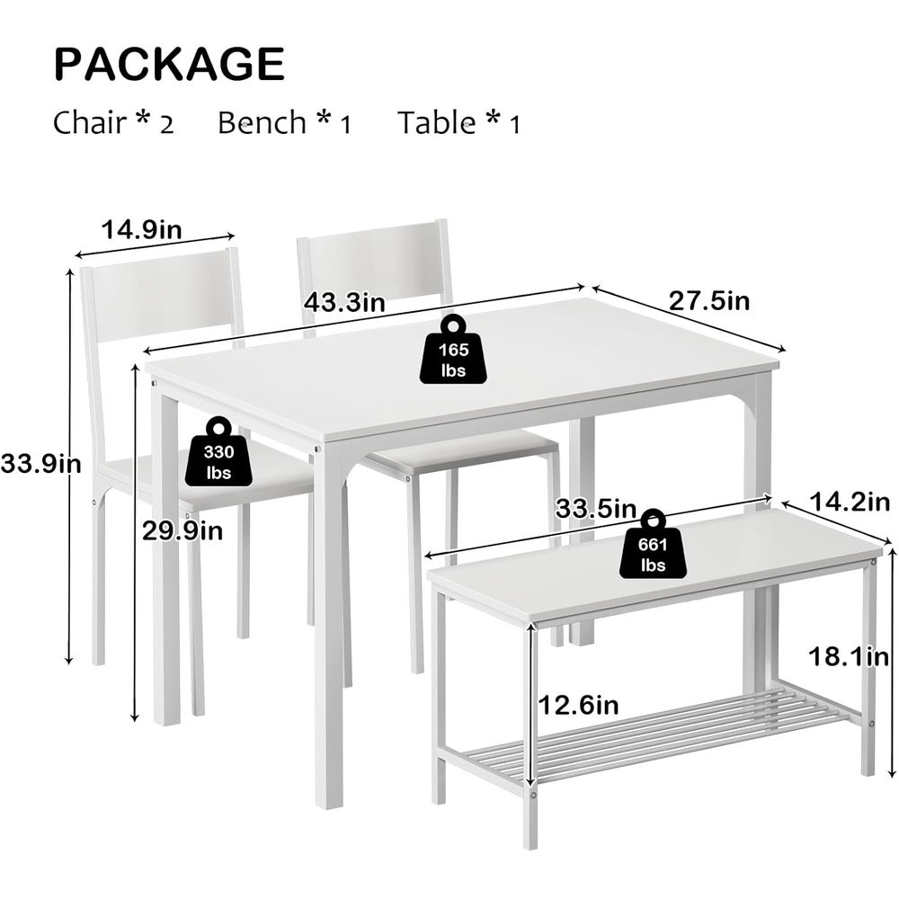 4 Pieces Dining Table Set, 43. – Commercial Kitchen Set recenzja i cena