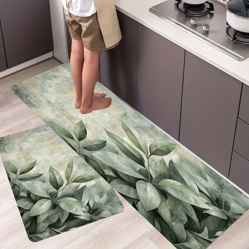 Green Leaf Plant Pattern Kitch – Commercial Kitchen Background recenzja i cena