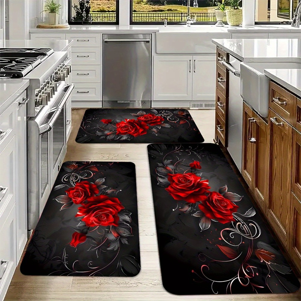 Red Rose Black Background Kitc – Commercial Kitchen Background recenzja i cena