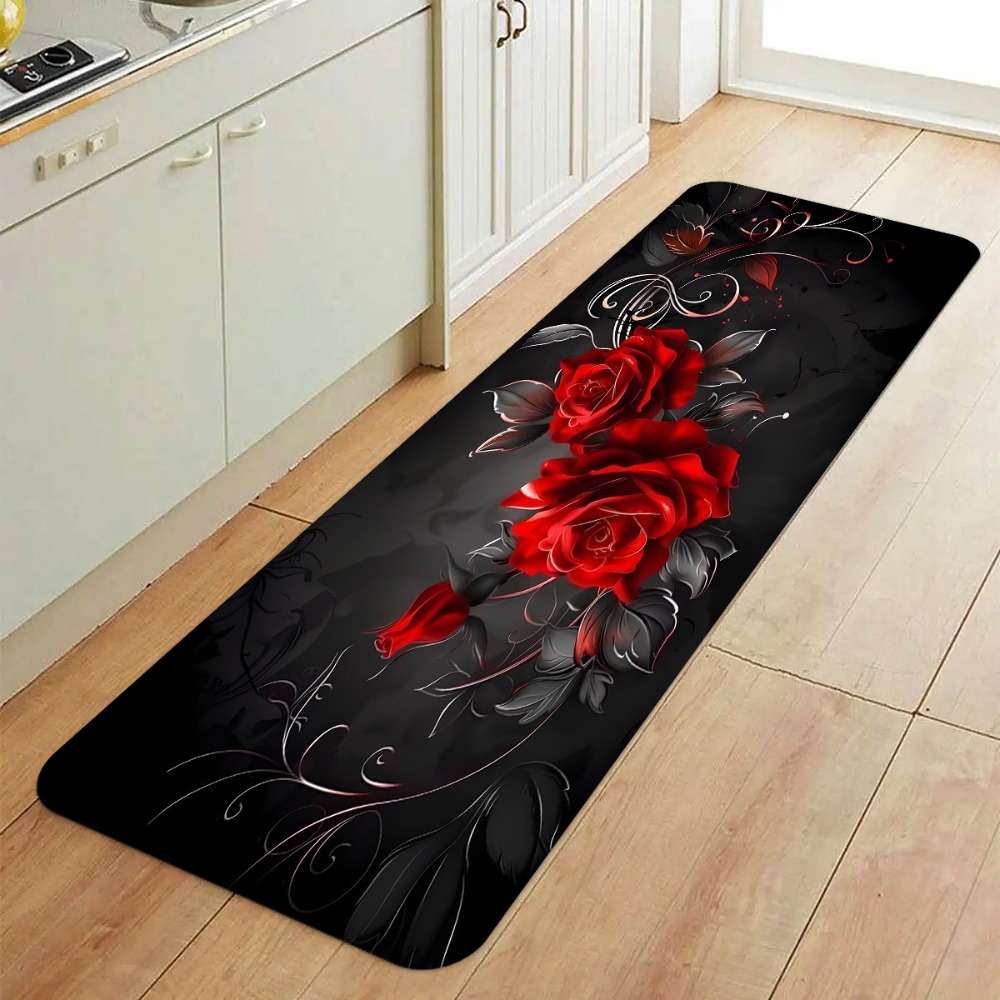 Red Rose Black Background Kitc – Commercial Kitchen Background recenzja i cena