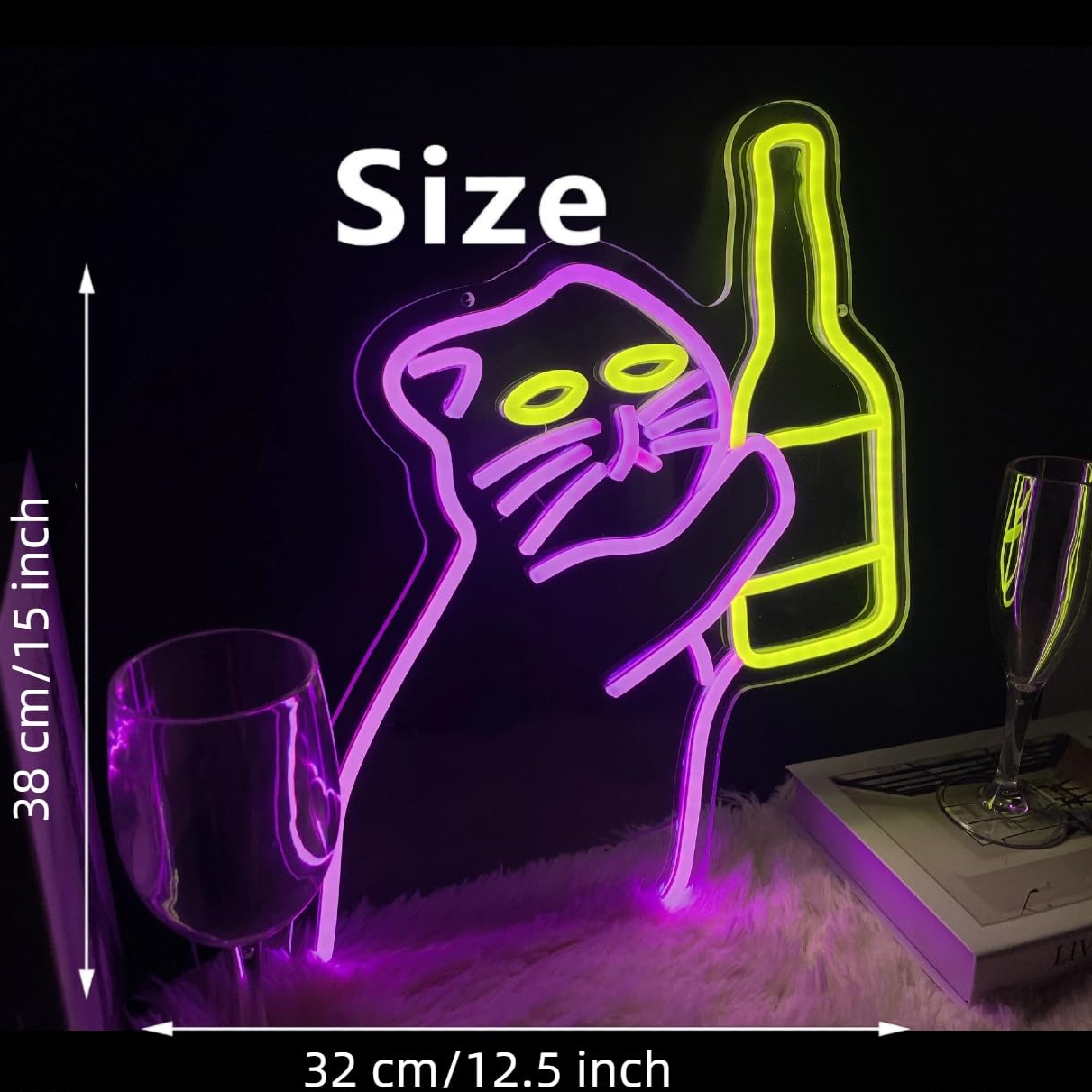 Cat Bottle Neon Sign for Funny – Commercial Kitchen Store recenzja i cena