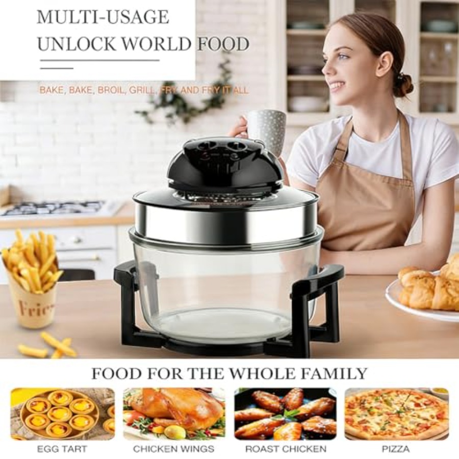 20L 8-in-1 Glass Air Fryer wit – Commercial Kitchen Pots And Pans recenzja i cena